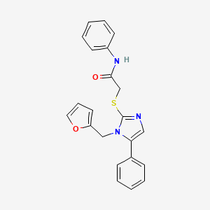 molecular formula C22H19N3O2S B2449215 2-[1-(furan-2-ylmethyl)-5-phenylimidazol-2-yl]sulfanyl-N-phenylacetamide CAS No. 483310-63-0