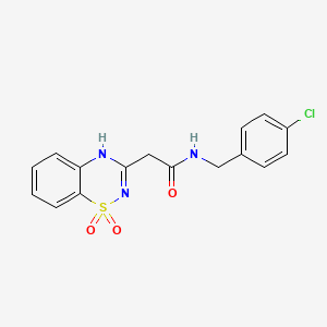 molecular formula C16H14ClN3O3S B2449239 N-(4-氯苄基)-2-(1,1-二氧化-2H-1,2,4-苯并噻二嗪-3-基)乙酰胺 CAS No. 1189920-44-2