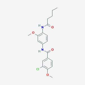 molecular formula C20H23ClN2O4 B244924 3-chloro-4-methoxy-N-[3-methoxy-4-(pentanoylamino)phenyl]benzamide 