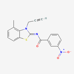 molecular formula C18H13N3O3S B2449258 N-(4-甲基-3-丙-2-炔基-1,3-苯并噻唑-2-基亚甲基)-3-硝基苯甲酰胺 CAS No. 868376-93-6