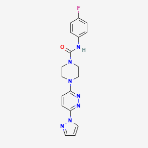 B2449262 4-(6-(1H-pyrazol-1-yl)pyridazin-3-yl)-N-(4-fluorophenyl)piperazine-1-carboxamide CAS No. 1013807-38-9