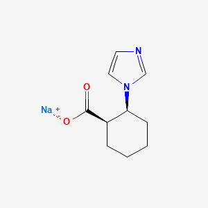 molecular formula C10H13N2NaO2 B2449264 钠;(1R,2S)-2-咪唑-1-基环己烷-1-羧酸盐 CAS No. 1909288-28-3