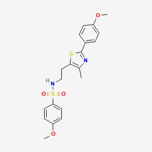 molecular formula C20H22N2O4S2 B2449265 4-甲氧基-N-[2-[2-(4-甲氧基苯基)-4-甲基-1,3-噻唑-5-基]乙基]苯磺酰胺 CAS No. 873010-15-2