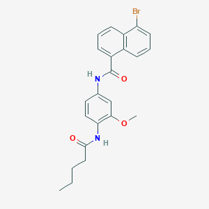 molecular formula C23H23BrN2O3 B244927 5-bromo-N-[3-methoxy-4-(pentanoylamino)phenyl]naphthalene-1-carboxamide 