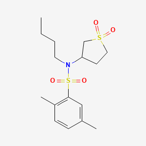 molecular formula C16H25NO4S2 B2449271 N-丁基-N-(1,1-二氧代-1λ6-硫代环己烷-3-基)-2,5-二甲苯磺酰胺 CAS No. 874787-72-1