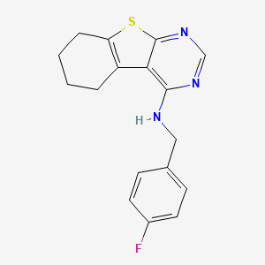 molecular formula C17H16FN3S B2449277 N-(4-fluorobenzyl)-5,6,7,8-tetrahydro[1]benzothieno[2,3-d]pyrimidin-4-amine CAS No. 852407-49-9