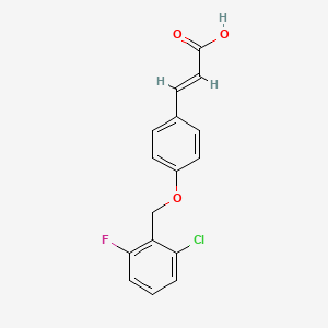 molecular formula C16H12ClFO3 B2449285 3-{4-[(2-Chloro-6-fluorobenzyl)oxy]phenyl}-acrylic acid CAS No. 400825-72-1