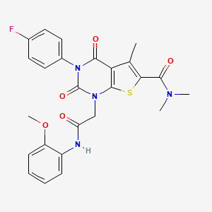 3-(4-fluorophenyl)-1-[2-(2-methoxyanilino)-2-oxoethyl]-N,N,5-trimethyl-2,4-dioxothieno[2,3-d]pyrimidine-6-carboxamide