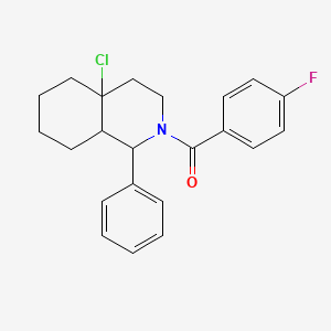 molecular formula C22H23ClFNO B2449289 Isoquinoline, 4a-chloro-2-(4-fluorobenzoyl)decahydro-1-phenyl- CAS No. 1009271-26-4