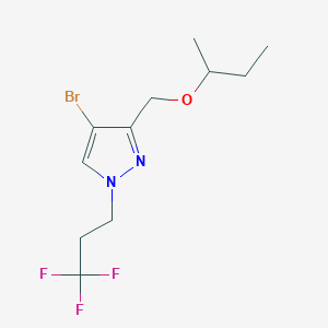 molecular formula C11H16BrF3N2O B2449294 4-bromo-3-(sec-butoxymethyl)-1-(3,3,3-trifluoropropyl)-1H-pyrazole CAS No. 1856086-30-0