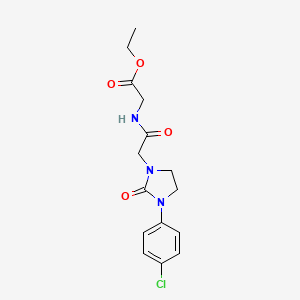 Ethyl 2-(2-(3-(4-chlorophenyl)-2-oxoimidazolidin-1-yl)acetamido)acetate