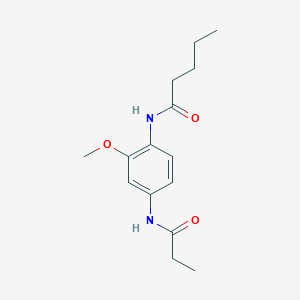 molecular formula C15H22N2O3 B244930 N-[2-methoxy-4-(propanoylamino)phenyl]pentanamide 