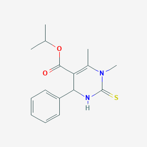 molecular formula C16H20N2O2S B2449300 3,4-二甲基-6-苯基-2-硫代亚甲基-1,6-二氢嘧啶-5-羧酸丙-2-基酯 CAS No. 300383-47-5
