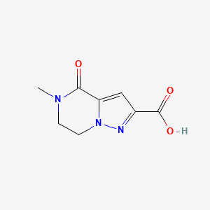 molecular formula C8H9N3O3 B2449305 5-甲基-4-氧代-4H,5H,6H,7H-吡唑并[1,5-a]哒嗪-2-羧酸 CAS No. 1378523-07-9
