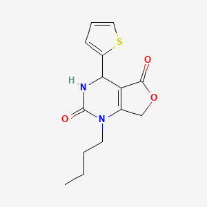 molecular formula C14H16N2O3S B2449308 1-丁基-4-(2-噻吩基)-4,7-二氢呋喃[3,4-d]嘧啶-2,5(1H,3H)-二酮 CAS No. 2117452-68-1