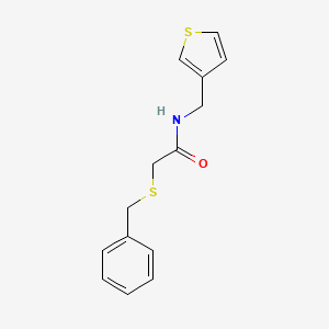 molecular formula C14H15NOS2 B2449309 2-(benzylthio)-N-(thiophen-3-ylmethyl)acetamide CAS No. 1207011-19-5