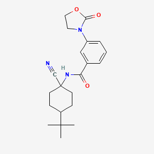 molecular formula C21H27N3O3 B2449315 N-(4-tert-butyl-1-cyanocyclohexyl)-3-(2-oxo-1,3-oxazolidin-3-yl)benzamide CAS No. 1798734-56-1
