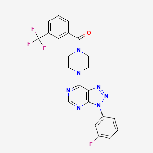 molecular formula C22H17F4N7O B2449321 (4-(3-(3-氟苯基)-3H-[1,2,3]三唑并[4,5-d]嘧啶-7-基)哌嗪-1-基)(3-(三氟甲基)苯基)甲酮 CAS No. 920367-69-7