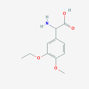 molecular formula C11H15NO4 B2449322 2-Amino-2-(3-ethoxy-4-methoxyphenyl)acetic acid CAS No. 1260004-15-6