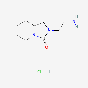 molecular formula C9H18ClN3O B2449330 盐酸2-(2-氨基乙基)-八氢咪唑烷并[1,5-a]吡啶-3-酮 CAS No. 1989672-00-5