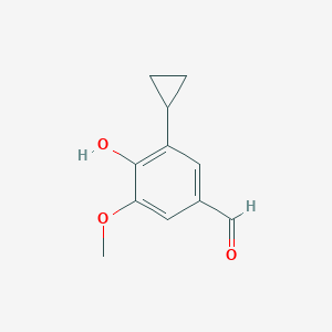 molecular formula C11H12O3 B2449331 3-Cyclopropyl-4-hydroxy-5-methoxybenzaldehyde CAS No. 2168354-03-6