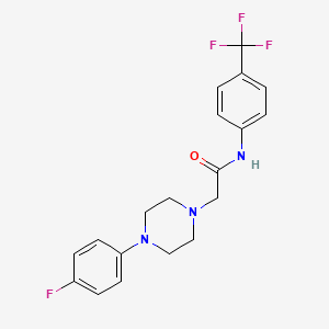 molecular formula C19H19F4N3O B2449337 2-[4-(4-fluorophenyl)piperazin-1-yl]-N-[4-(trifluoromethyl)phenyl]acetamide CAS No. 882749-50-0