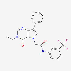molecular formula C23H19F3N4O2 B2449338 2-(3-ethyl-4-oxo-7-phenyl-3,4-dihydro-5H-pyrrolo[3,2-d]pyrimidin-5-yl)-N-[3-(trifluoromethyl)phenyl]acetamide CAS No. 1251637-65-6
