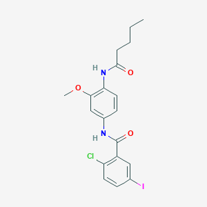 molecular formula C19H20ClIN2O3 B244934 2-chloro-5-iodo-N-[3-methoxy-4-(pentanoylamino)phenyl]benzamide 