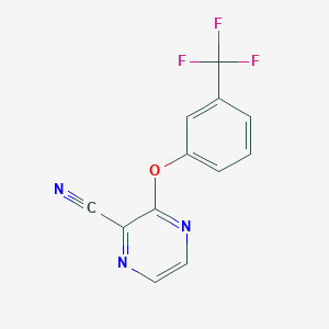 molecular formula C12H6F3N3O B2449340 3-[3-(Trifluoromethyl)phenoxy]pyrazine-2-carbonitrile CAS No. 176162-29-1