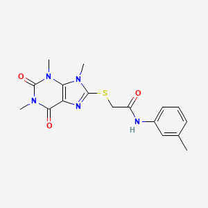 N-(3-methylphenyl)-2-(1,3,9-trimethyl-2,6-dioxopurin-8-yl)sulfanylacetamide
