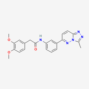 molecular formula C22H21N5O3 B2449346 2-(3,4-dimethoxyphenyl)-N-(3-(3-methyl-[1,2,4]triazolo[4,3-b]pyridazin-6-yl)phenyl)acetamide CAS No. 891119-92-9
