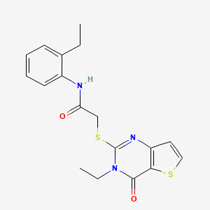 2-[(3-ethyl-4-oxo-3,4-dihydrothieno[3,2-d]pyrimidin-2-yl)sulfanyl]-N-(2-ethylphenyl)acetamide