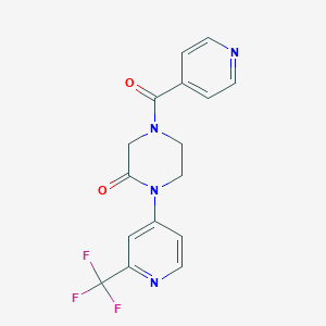 4-(Pyridine-4-carbonyl)-1-[2-(trifluoromethyl)pyridin-4-yl]piperazin-2-one