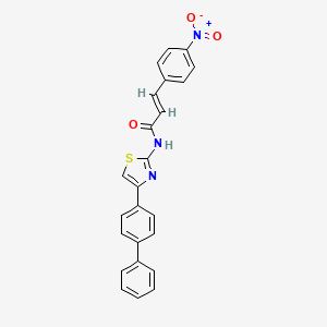 molecular formula C24H17N3O3S B2449356 (E)-N-(4-([1,1'-biphenyl]-4-yl)thiazol-2-yl)-3-(4-nitrophenyl)acrylamide CAS No. 318270-66-5