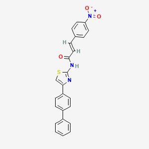 molecular formula C24H17N3O3S B2449356 (E)-N-(4-([1,1'-联苯]-4-基)噻唑-2-基)-3-(4-硝基苯基)丙烯酰胺 CAS No. 318270-66-5