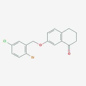 B2449357 7-((2-Bromo-5-chlorobenzyl)oxy)-3,4-dihydronaphthalen-1(2H)-one CAS No. 1378388-19-2