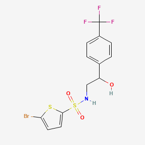 molecular formula C13H11BrF3NO3S2 B2449360 5-bromo-N-(2-hydroxy-2-(4-(trifluoromethyl)phenyl)ethyl)thiophene-2-sulfonamide CAS No. 1351647-91-0