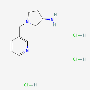 molecular formula C10H18Cl3N3 B2449367 (R)-1-(Pyridin-3-ylmethyl)pyrrolidin-3-amine trihydrochloride CAS No. 1286208-18-1