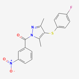 4-[(4-fluorophenyl)sulfanyl]-3,5-dimethyl-1-(3-nitrobenzoyl)-1H-pyrazole