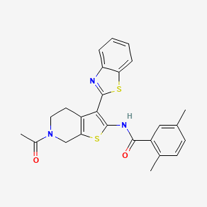 molecular formula C25H23N3O2S2 B2449376 N-(6-乙酰基-3-(苯并[d]噻唑-2-基)-4,5,6,7-四氢噻吩并[2,3-c]吡啶-2-基)-2,5-二甲基苯甲酰胺 CAS No. 865593-51-7