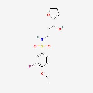 molecular formula C15H18FNO5S B2449377 4-乙氧基-3-氟-N-(3-(呋喃-2-基)-3-羟基丙基)苯磺酰胺 CAS No. 1448036-50-7