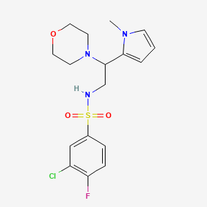 B2449382 3-chloro-4-fluoro-N-(2-(1-methyl-1H-pyrrol-2-yl)-2-morpholinoethyl)benzenesulfonamide CAS No. 1049369-91-6