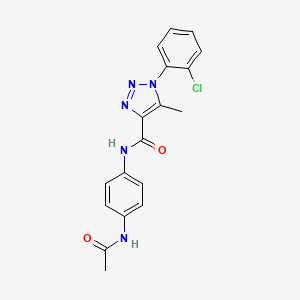 molecular formula C18H16ClN5O2 B2449384 N-(4-acetamidophenyl)-1-(2-chlorophenyl)-5-methyltriazole-4-carboxamide CAS No. 878734-94-2