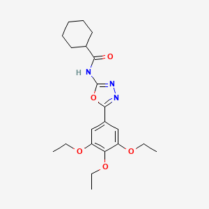 molecular formula C21H29N3O5 B2449385 环己烷甲酰胺-N-(5-(3,4,5-三乙氧基苯基)-1,3,4-恶二唑-2-基) CAS No. 891126-37-7