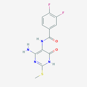 molecular formula C12H10F2N4O2S B2449386 N-(4-氨基-2-(甲硫基)-6-氧代-1,6-二氢嘧啶-5-基)-3,4-二氟苯甲酰胺 CAS No. 888423-97-0