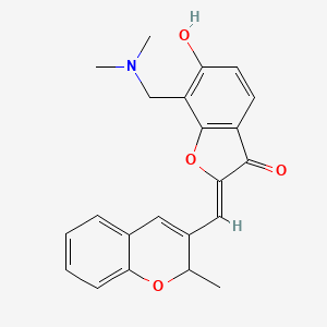 molecular formula C22H21NO4 B2449391 (Z)-7-((二甲氨基)甲基)-6-羟基-2-((2-甲基-2H-色烯-3-基)亚甲基)苯并呋喃-3(2H)-酮 CAS No. 864760-49-6