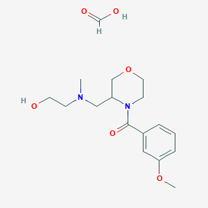 molecular formula C17H26N2O6 B2449394 (3-(((2-羟乙基)(甲基)氨基)甲基)吗啉基)(3-甲氧基苯基)甲烷酮甲酸酯 CAS No. 1421482-33-8