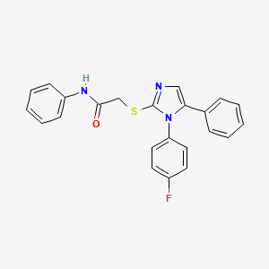 molecular formula C23H18FN3OS B2449399 2-((1-(4-氟苯基)-5-苯基-1H-咪唑-2-基)硫代)-N-苯基乙酰胺 CAS No. 1207046-20-5