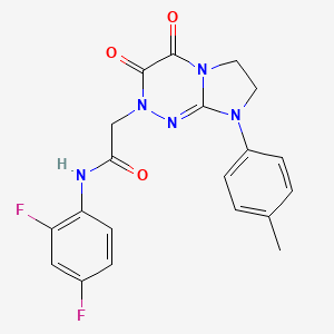 molecular formula C20H17F2N5O3 B2449405 N-(2,4-二氟苯基)-2-(3,4-二氧代-8-(对甲苯基)-3,4,7,8-四氢咪唑并[2,1-c][1,2,4]三嗪-2(6H)-基)乙酰胺 CAS No. 941891-32-3