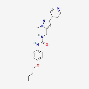 molecular formula C21H25N5O2 B2449407 1-(4-butoxyphenyl)-3-{[1-methyl-3-(pyridin-4-yl)-1H-pyrazol-5-yl]methyl}urea CAS No. 2319850-40-1